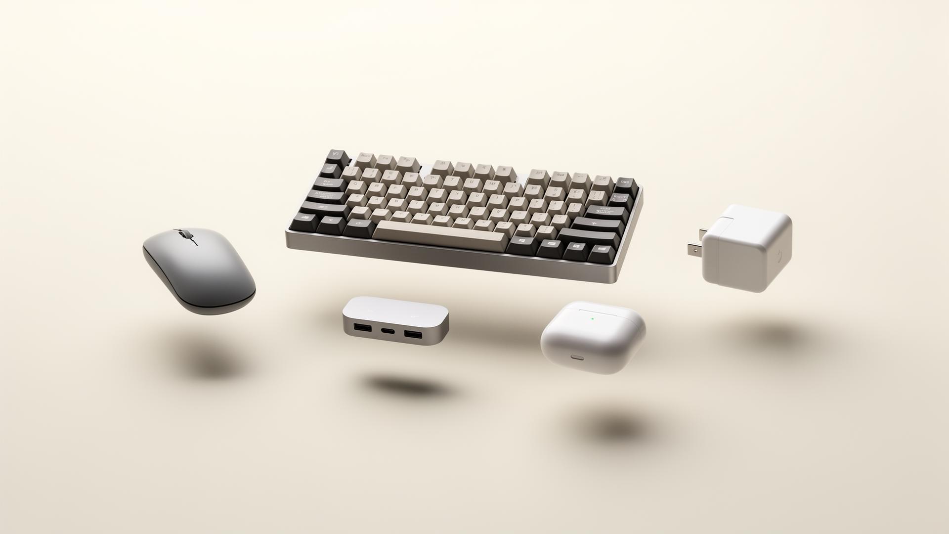 Premium computer accessories on a neutral background